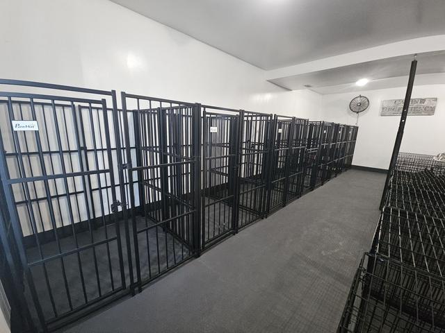 Row of indoor boarding kennels