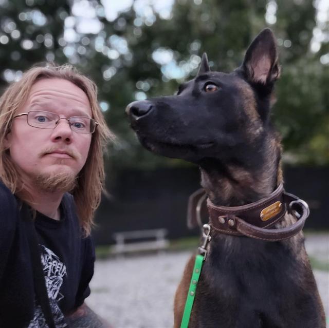 Dean Kennedy with a dog